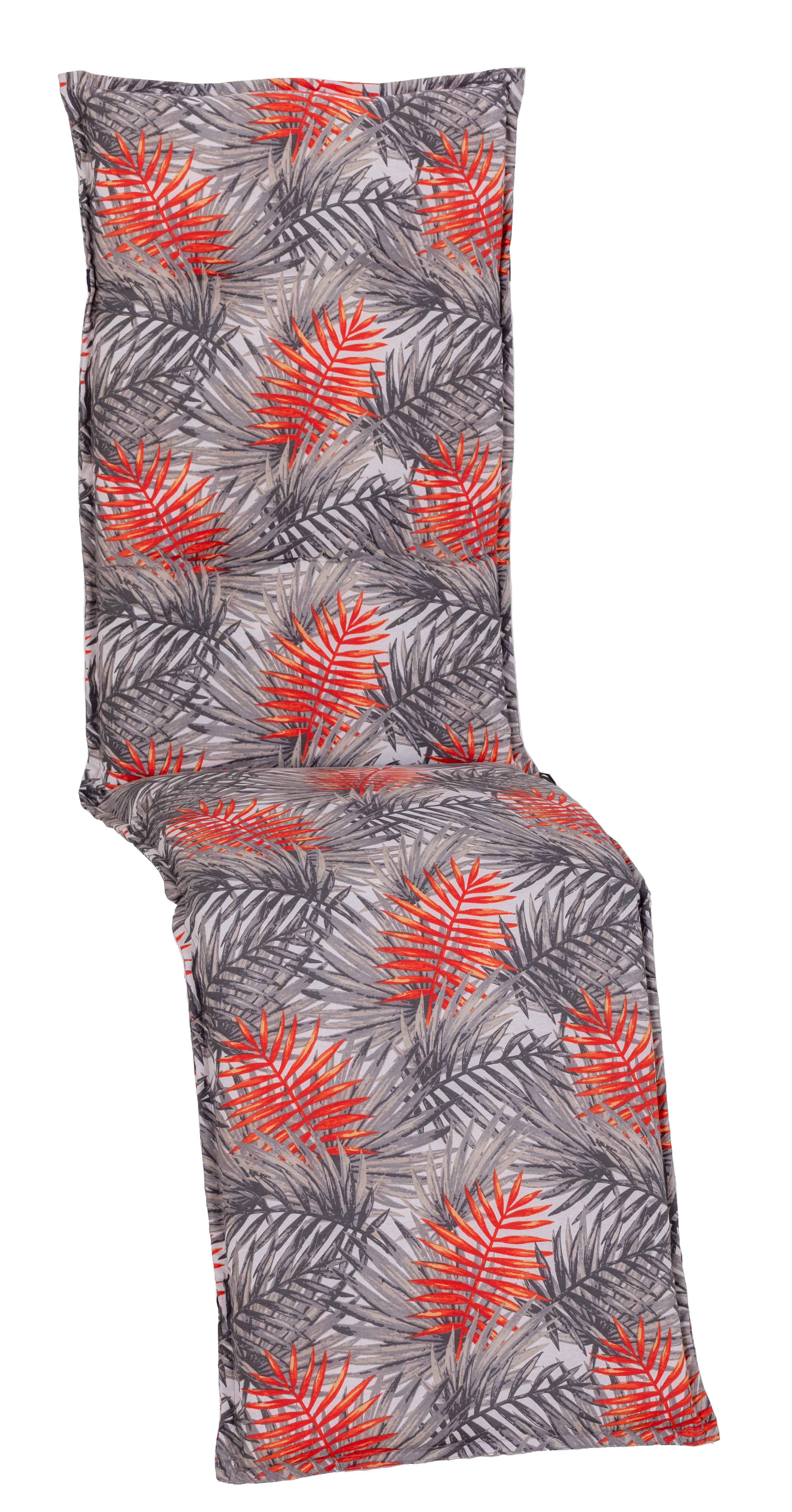 Relaxsesselauflage Biel ca. 171x50 cm Grau/Rot - Grau, Design, Textil (171/50/6cm) - Gardenson
