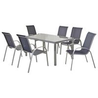 GARTENSET AMALFI - Blau/Silberfarben, MODERN, Textil/Metall - Gardenson