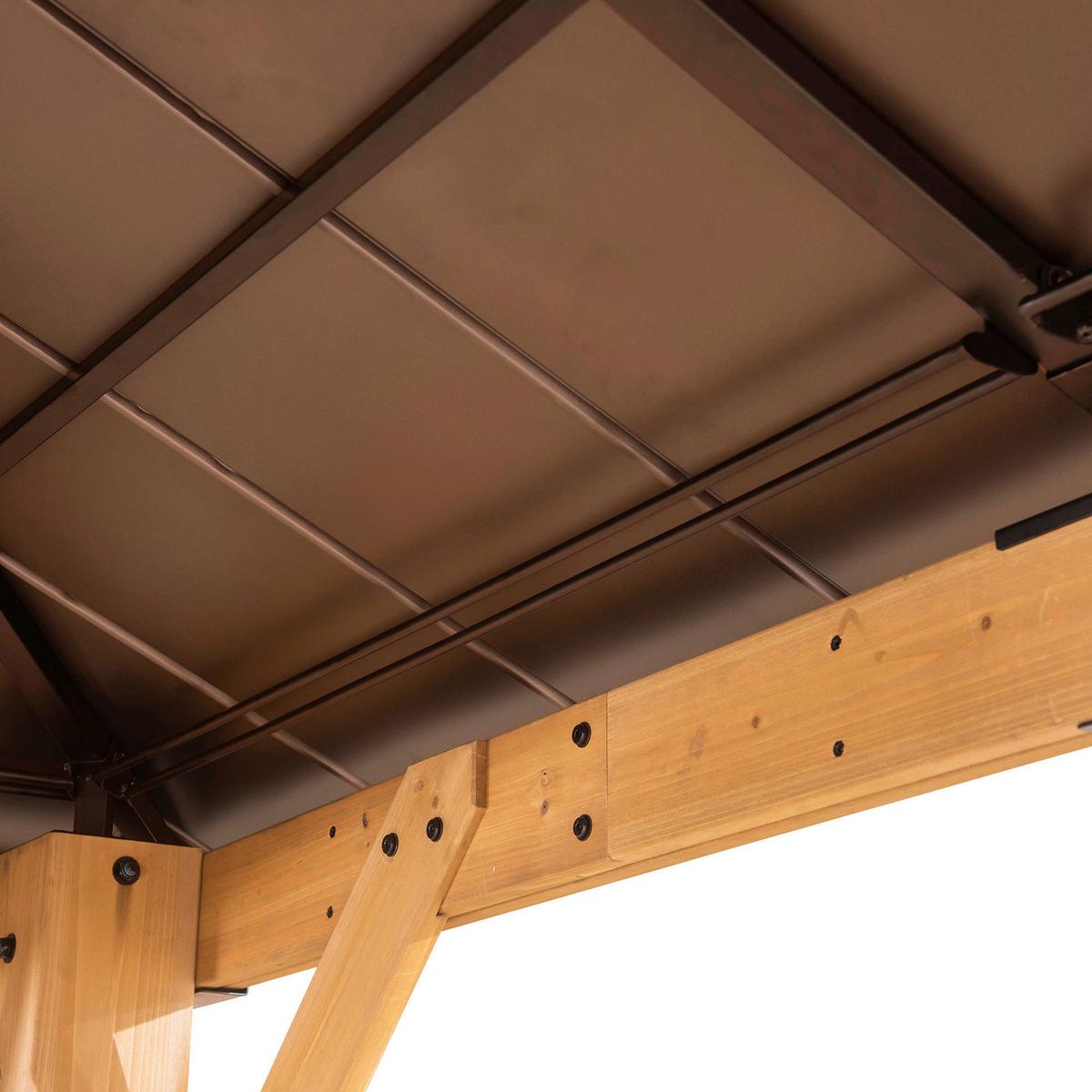 Pavillon Gazebo Rapi Braun ca. 273x274x273cm - Braun, Basics, Kunststoff/Metall (273/274/273cm)