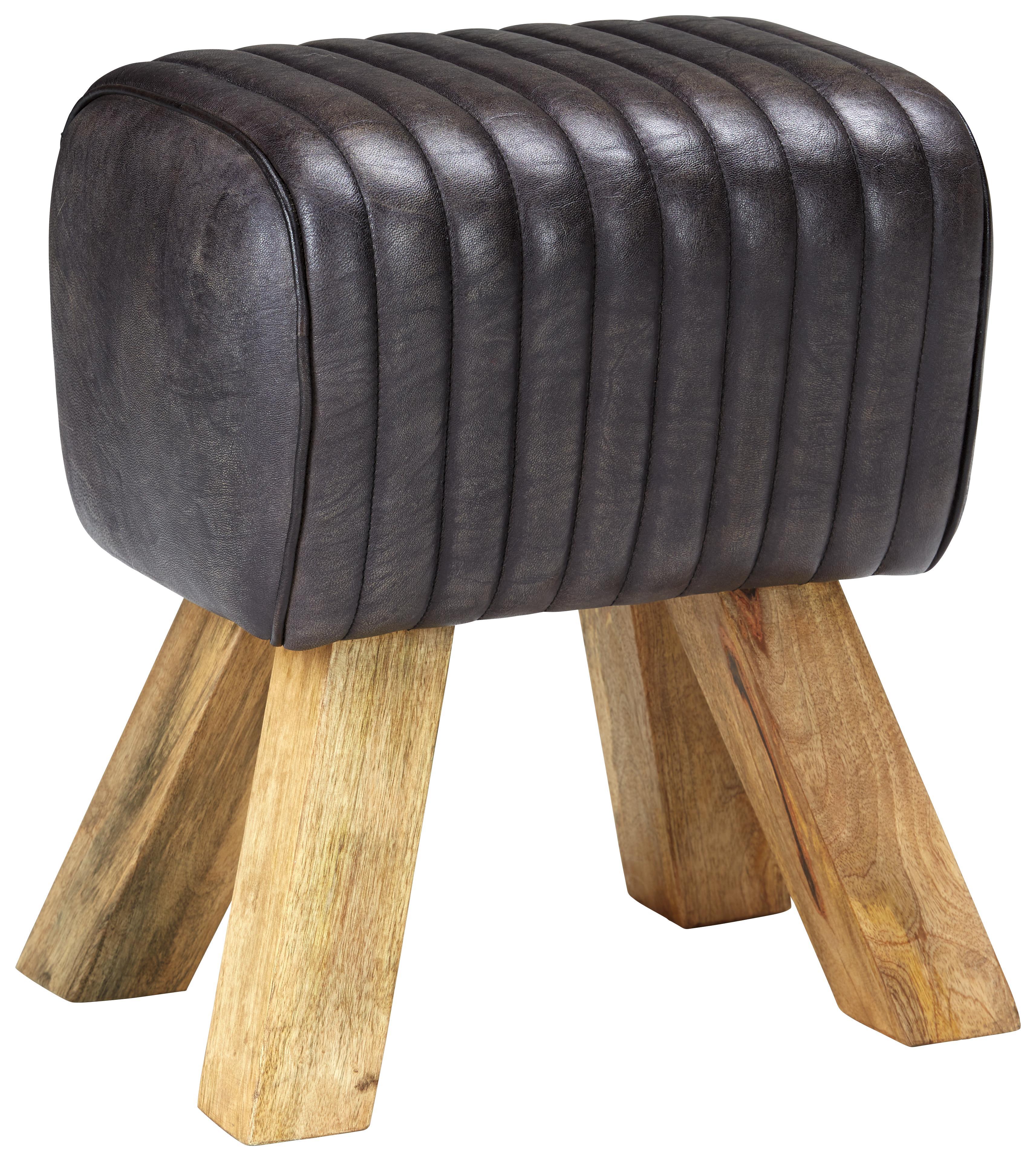 Hocker aus Ziegenleder in Schwarz online kaufen mömax