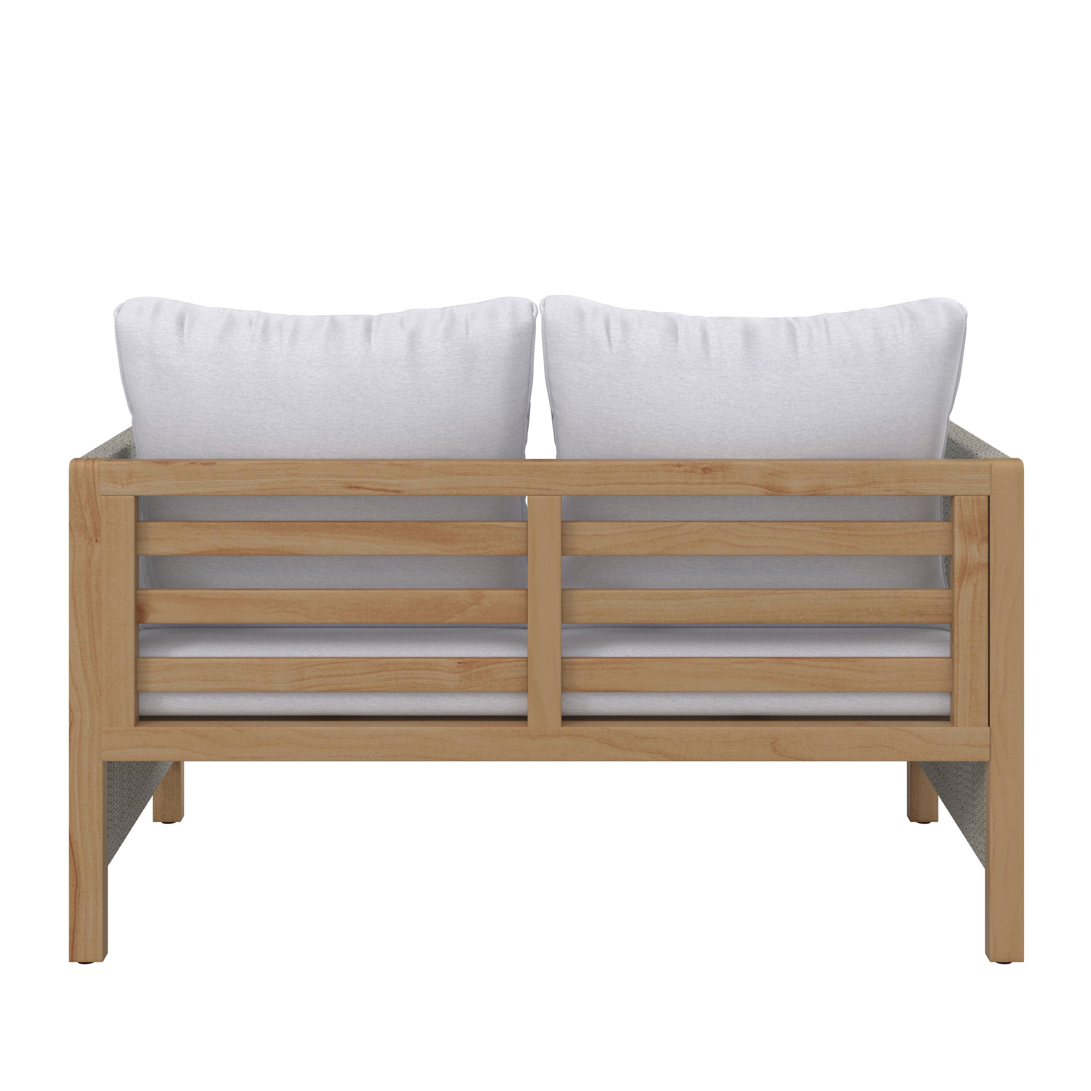 LOUNGEGRUPP EFFIE - ljusgrå, Modern, trä/textil (124/64,5/63,5cm) - Bessagi Garden