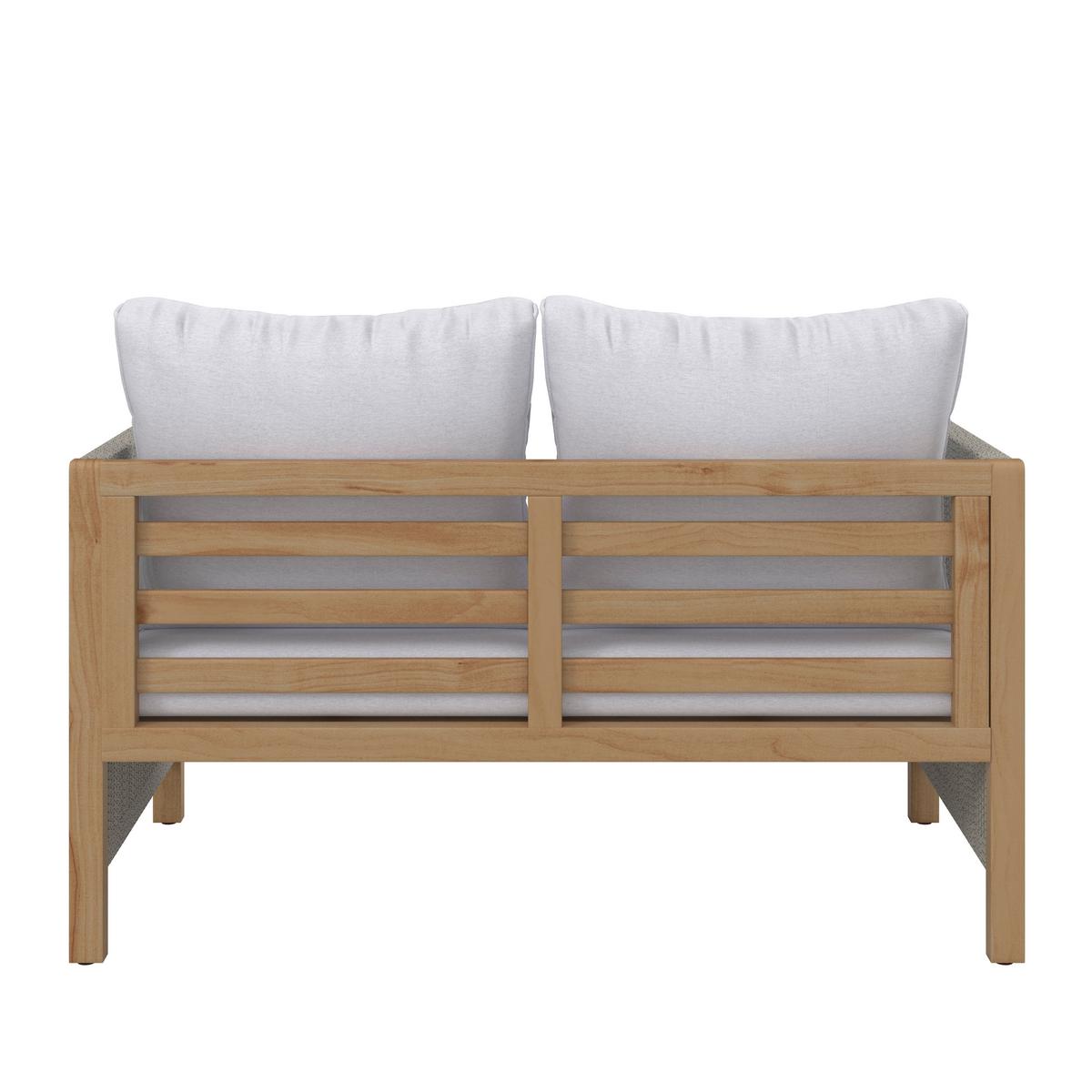 Loungegarnitur Effie Hellgrau Holz/Textil - Hellgrau, Modern, Holz/Kunststoff (124/64,5/63,5cm) - Bessagi Garden