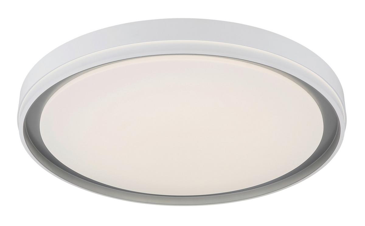 Led Stropna Svjetiljka Janice - bijela/srebrne boje, Design, metal/plastika (50/8cm) - Globo