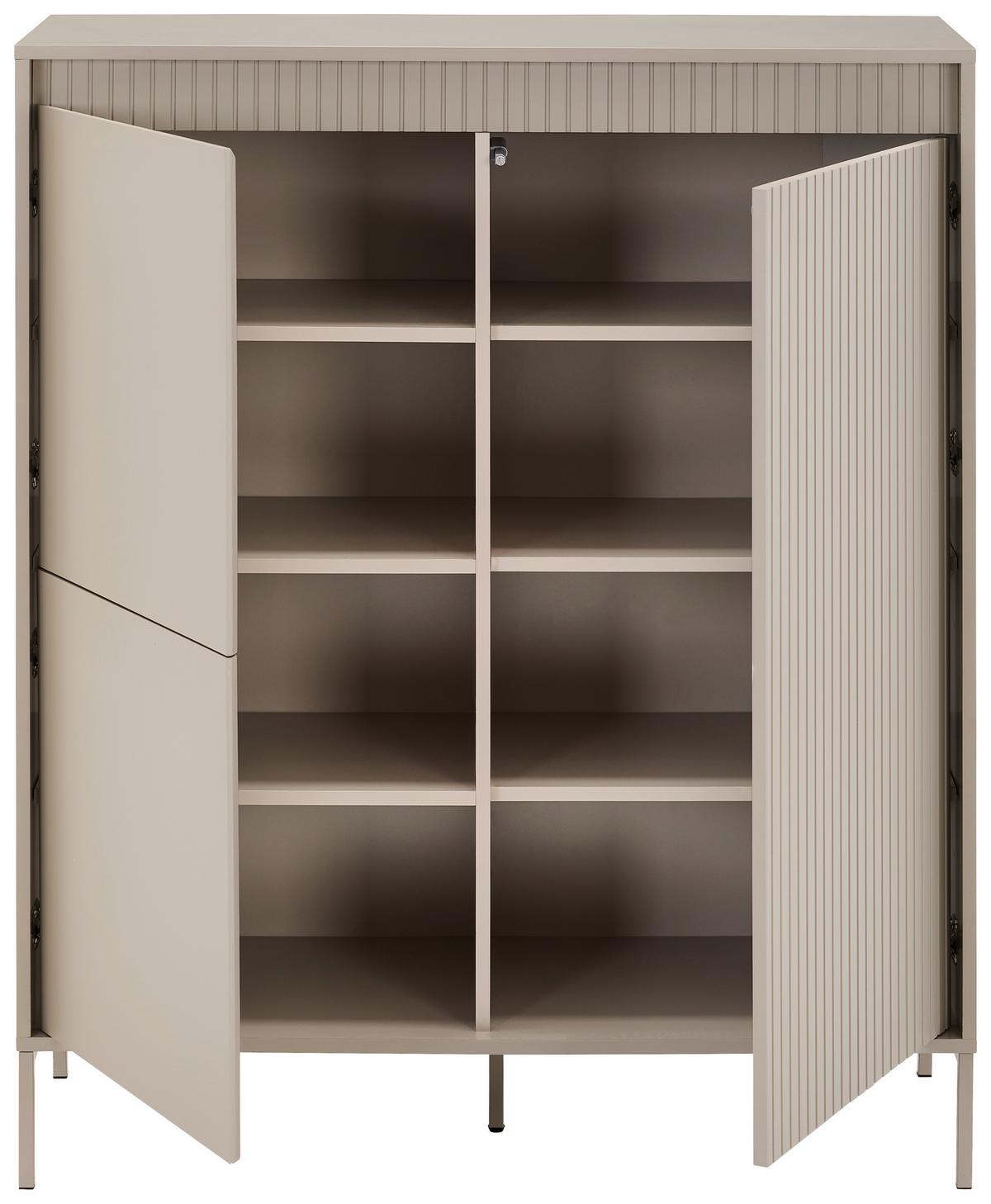 KOMODA WYSOKA SELINA - kaszmir, Trend, materiał drewnopochodny/metal (102,8/123,2/40cm) - Xora