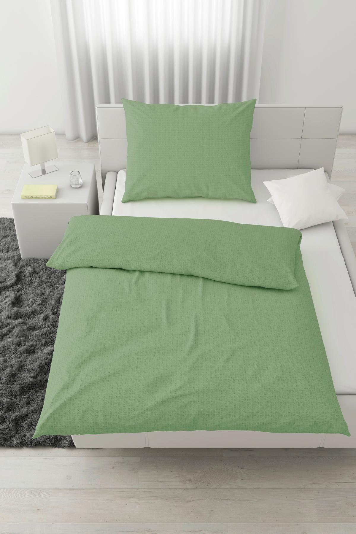 BETTWÄSCHESET GISI - Grün, Konventionell, Textil (160/210cm) - Modern Living