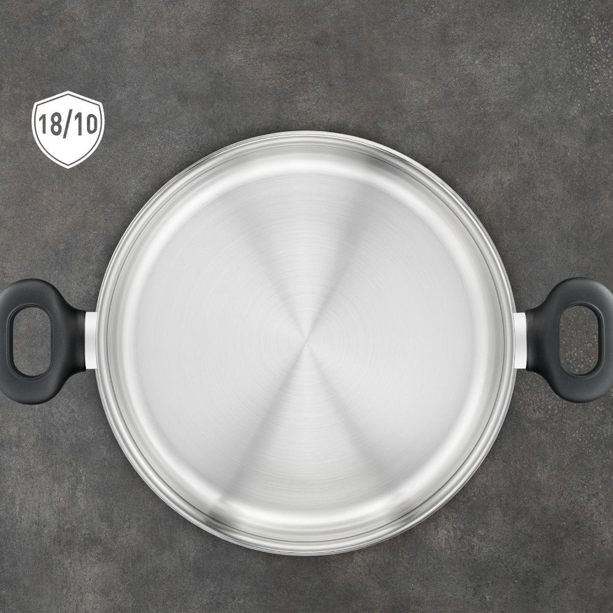 PATELNIA DO SERWOWANIA G74970 TEFAL - kolor stalowy, Basics, metal (38,7/10/25,6cm) - Tefal