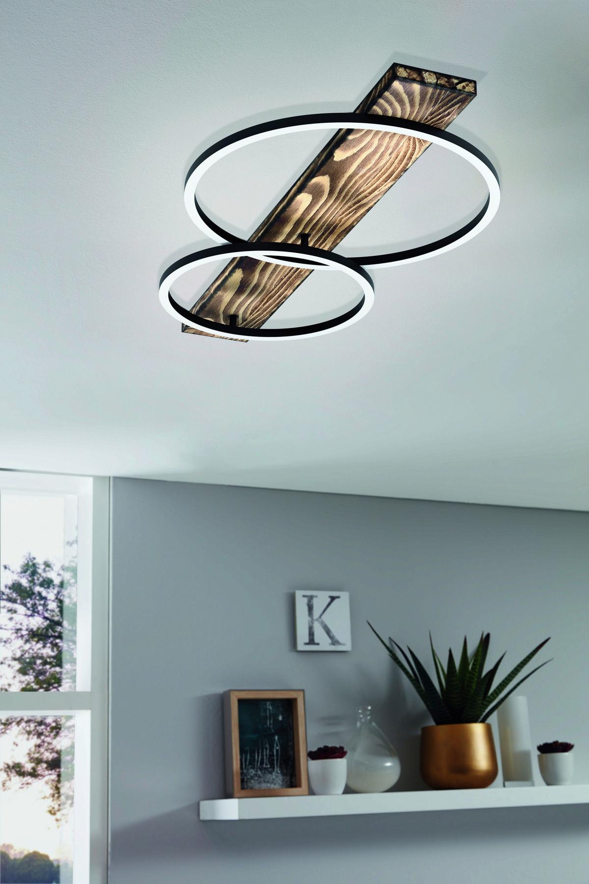 LAMPA SUFITOWA LED 99408* BOYAL - kolor naturalny/czarny, Natur, tworzywo sztuczne/metal (78/40/9cm) - Eglo