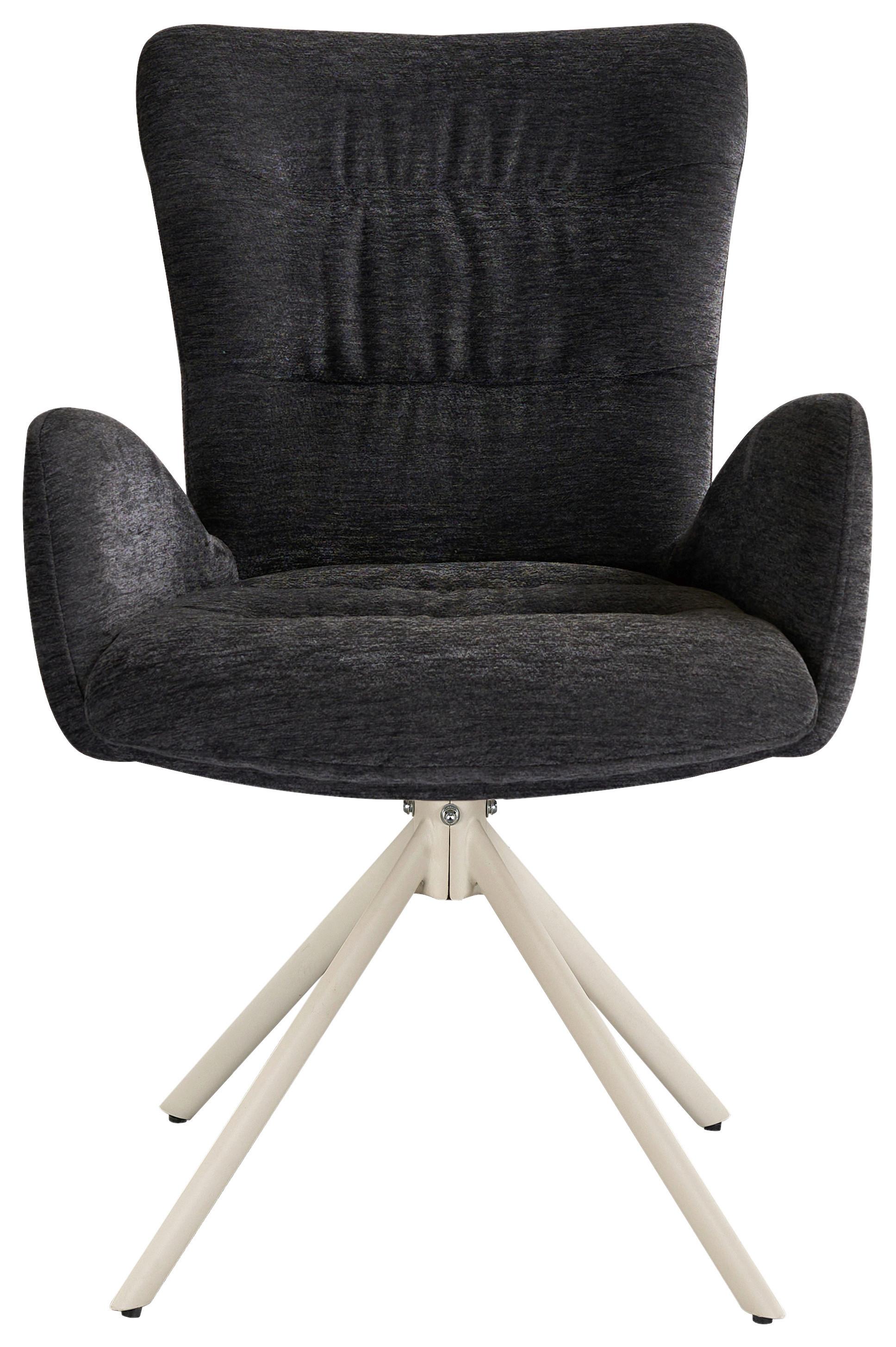 STOL MED ARMSTÖD STELLA - beige/grå, Design, metall/textil (58/91/65cm) - Mömax