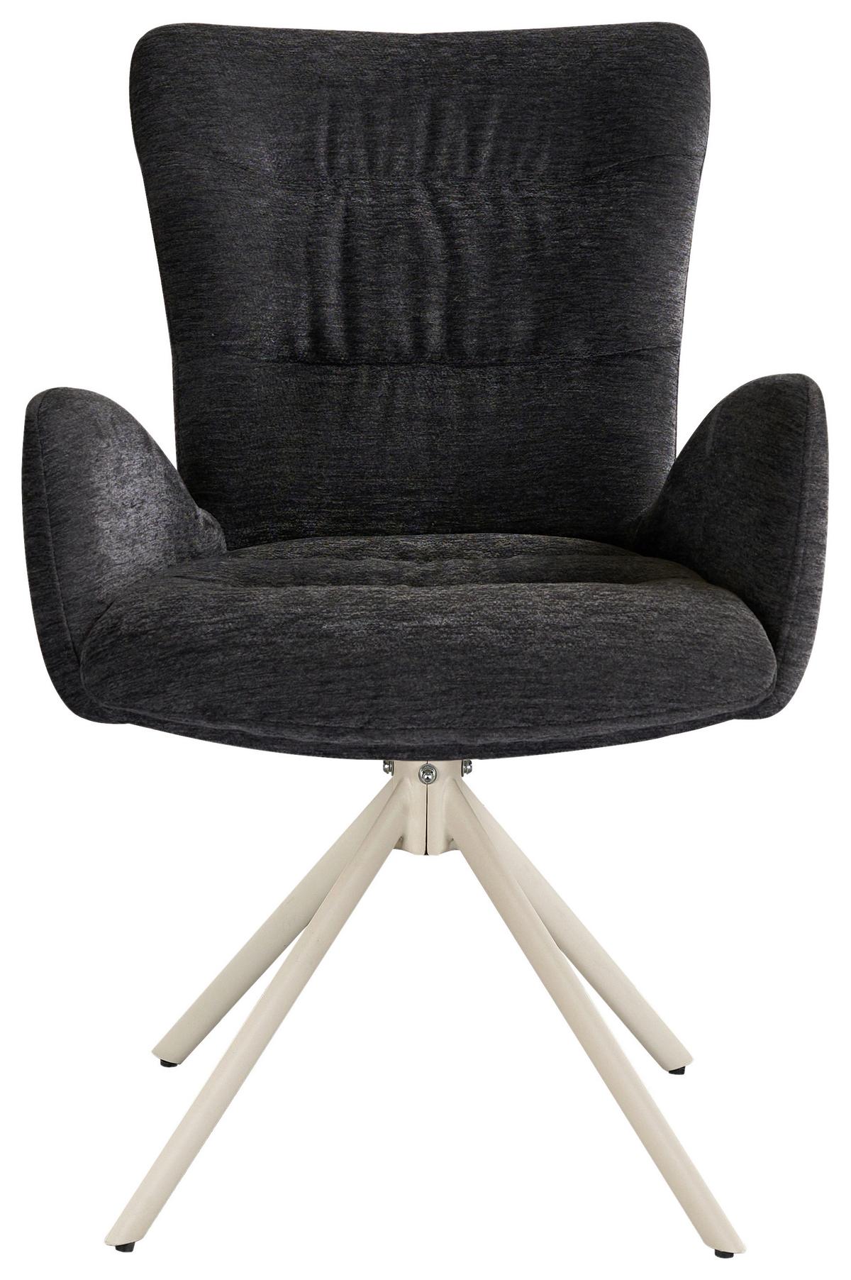 Karosszék Forgatható Stella - bézs/szürke, Design, textil/fém (58/88,5/68cm) - Mömax