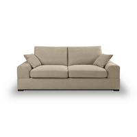 3-Sitzer-Sofa Veda Beige - Beige/Schwarz, Basics, Holz/Textil (221/93cm) - MID.YOU