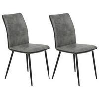 Caronine S Grau 2er-Set - Schwarz/Grau, MODERN, Textil/Metall (44/87/57cm) - MID.YOU