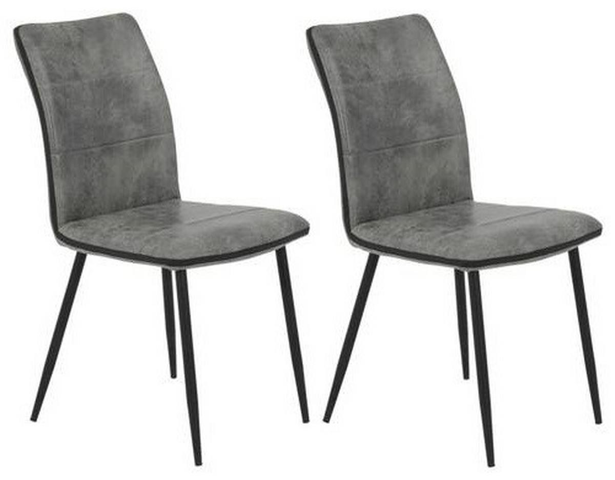 Caronine S Grau 2er-Set - Schwarz/Grau, MODERN, Textil/Metall (44/87/57cm) - MID.YOU