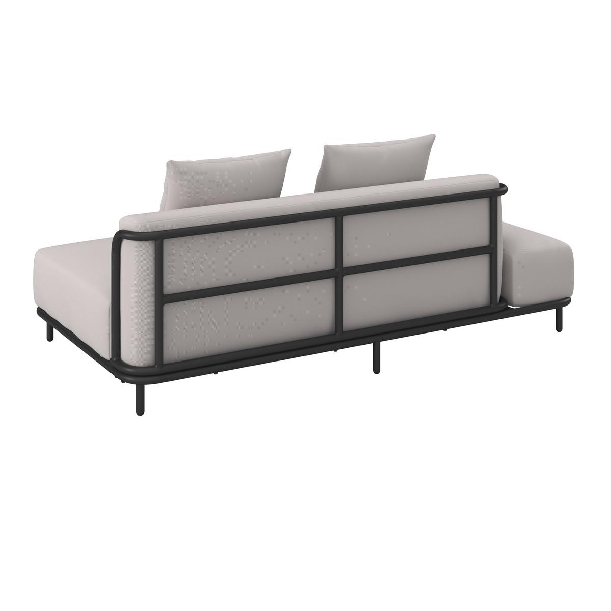 KOMPLET MEBLI TARASOWYCH BERRY - jasnoszary/czarny, Modern, metal/tkanina (167/59/89cm) - Bessagi Garden