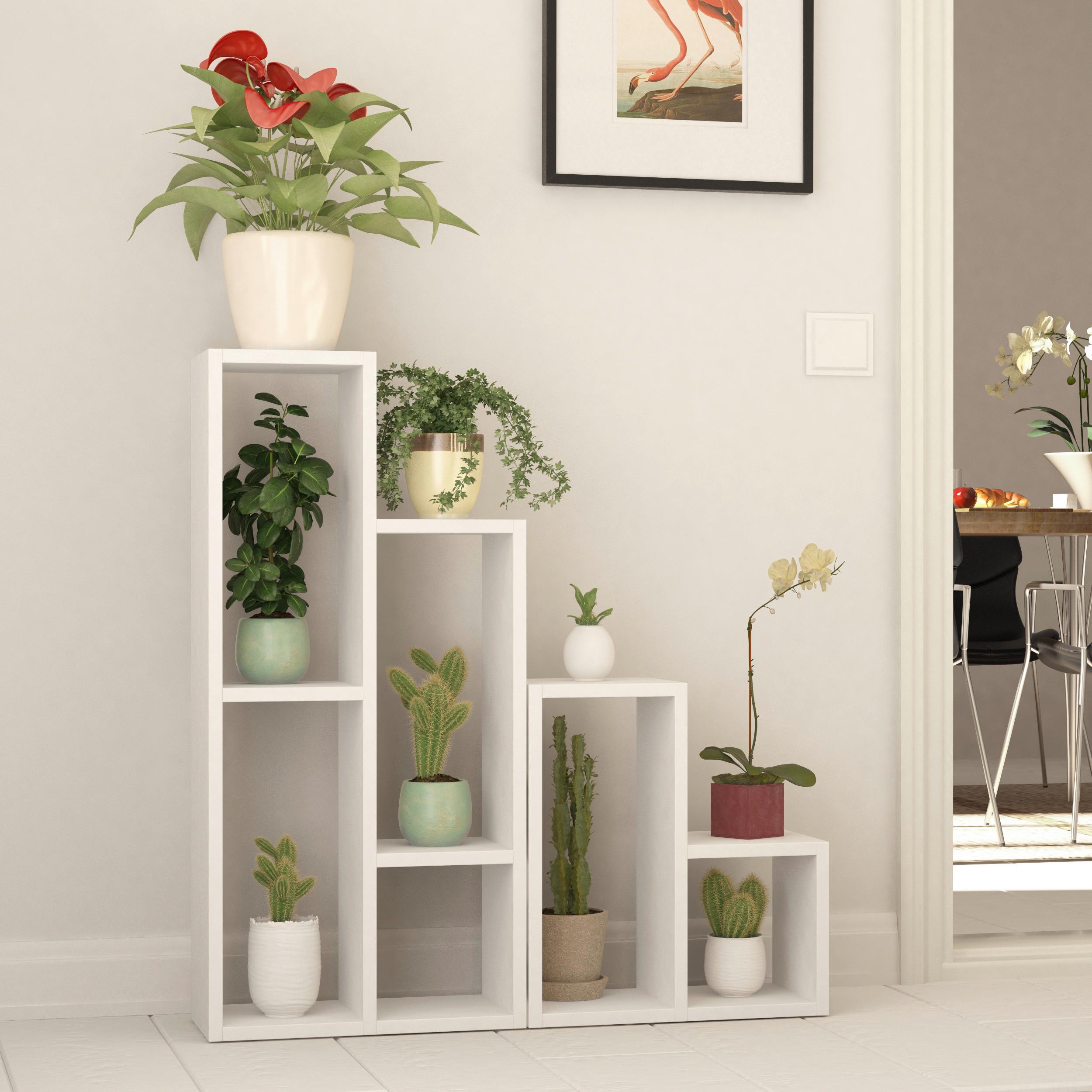 Regal Sule - bela, Design, leseni material (42/89/20cm) - Livetastic