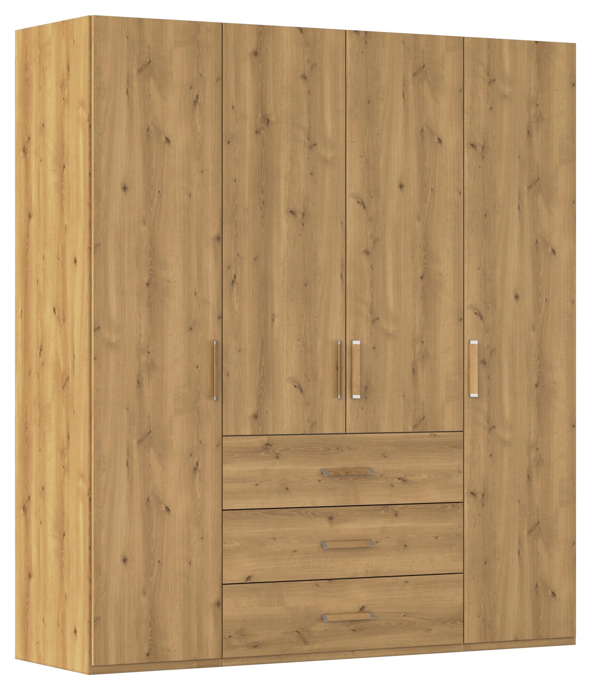 Omara S Klasičnimi Vrati Evelyn, Barva Hrasta - barve hrasta, Design, umetna masa/leseni material (201/223/60cm) - Novel