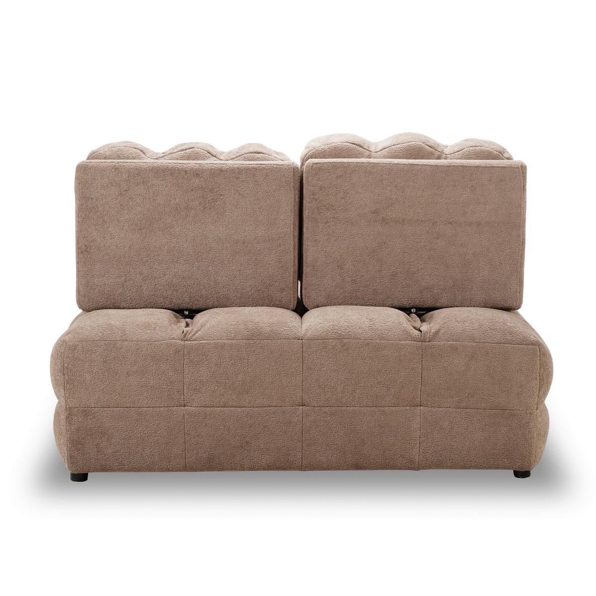 Schlafsofa Liara Webstoff Mokka - Schwarz/Mokka, MODERN, Holz/Textil (137/87/110cm) - Bessagi Home