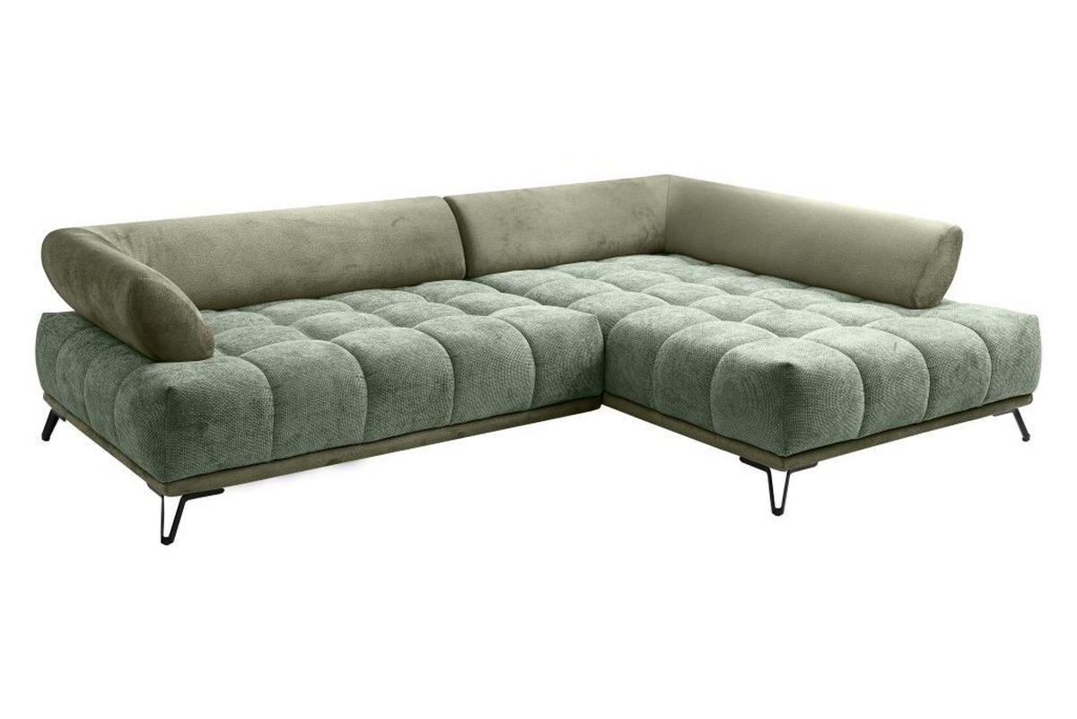 Kutna Garnitura Largo N - zelena/crna, Moderno, tekstil/metal (262/184cm) - Modern Living