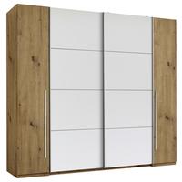 Omara Z Drsnimi Vrati Joker, Bela, Barva Hrasta - srebrne barve/barve hrasta, Konvencionalno, kovina/umetna masa (267/226/61cm) - Mömax