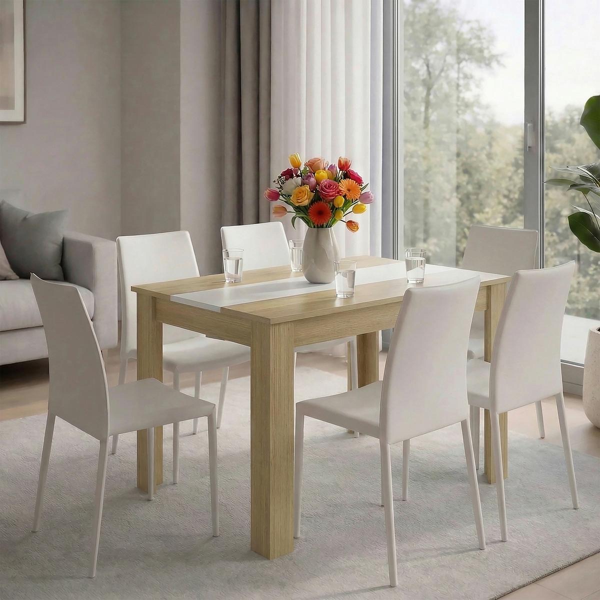Esstisch Vcm Esstisch "disalo" 140x80 - Honigeiche/Weiss, Modern, Holzwerkstoff (140/80/75cm) - MID.YOU
