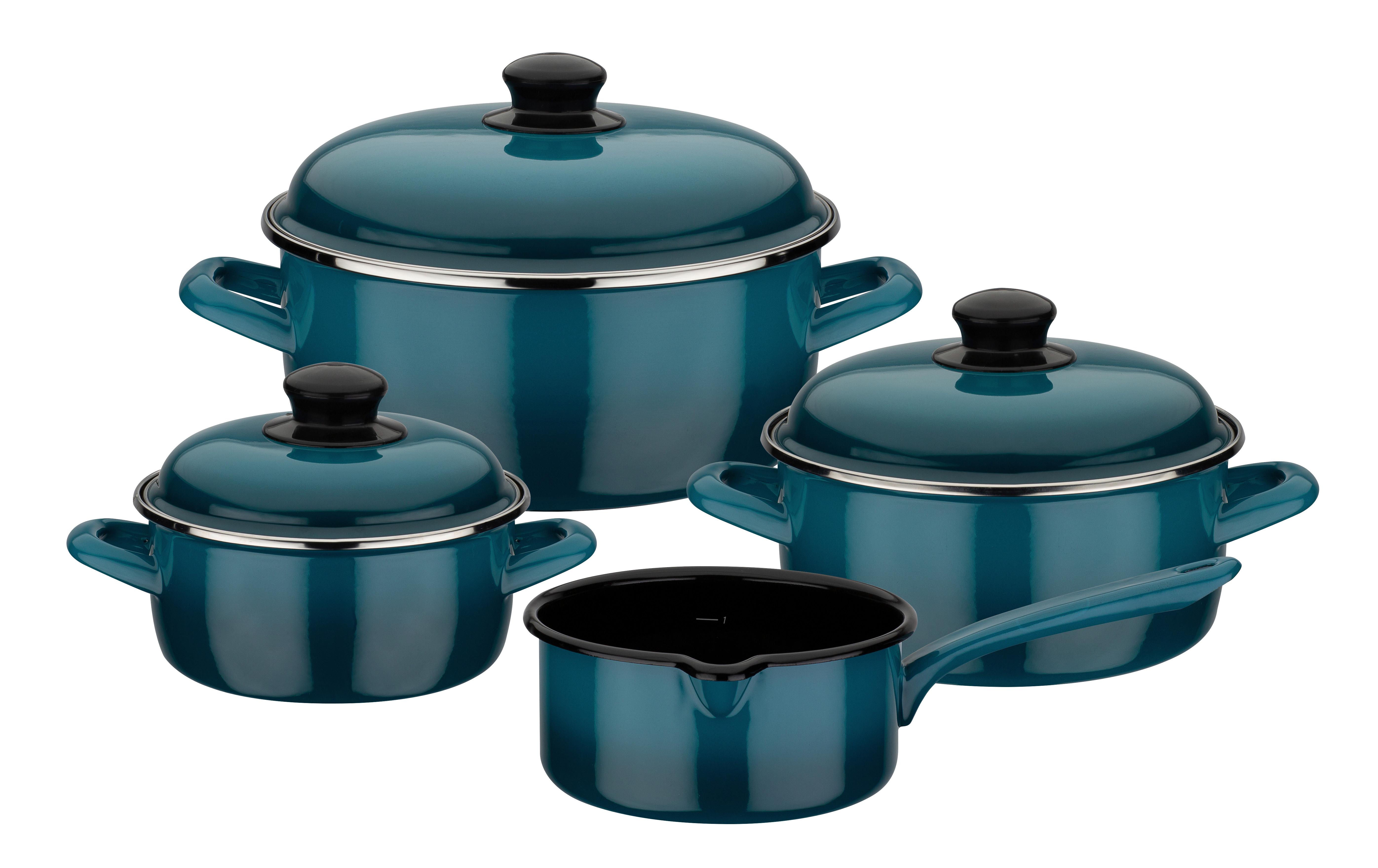 Set Posod Blue Shadow, 4-Delni - modra, Basics, kovina - GSW