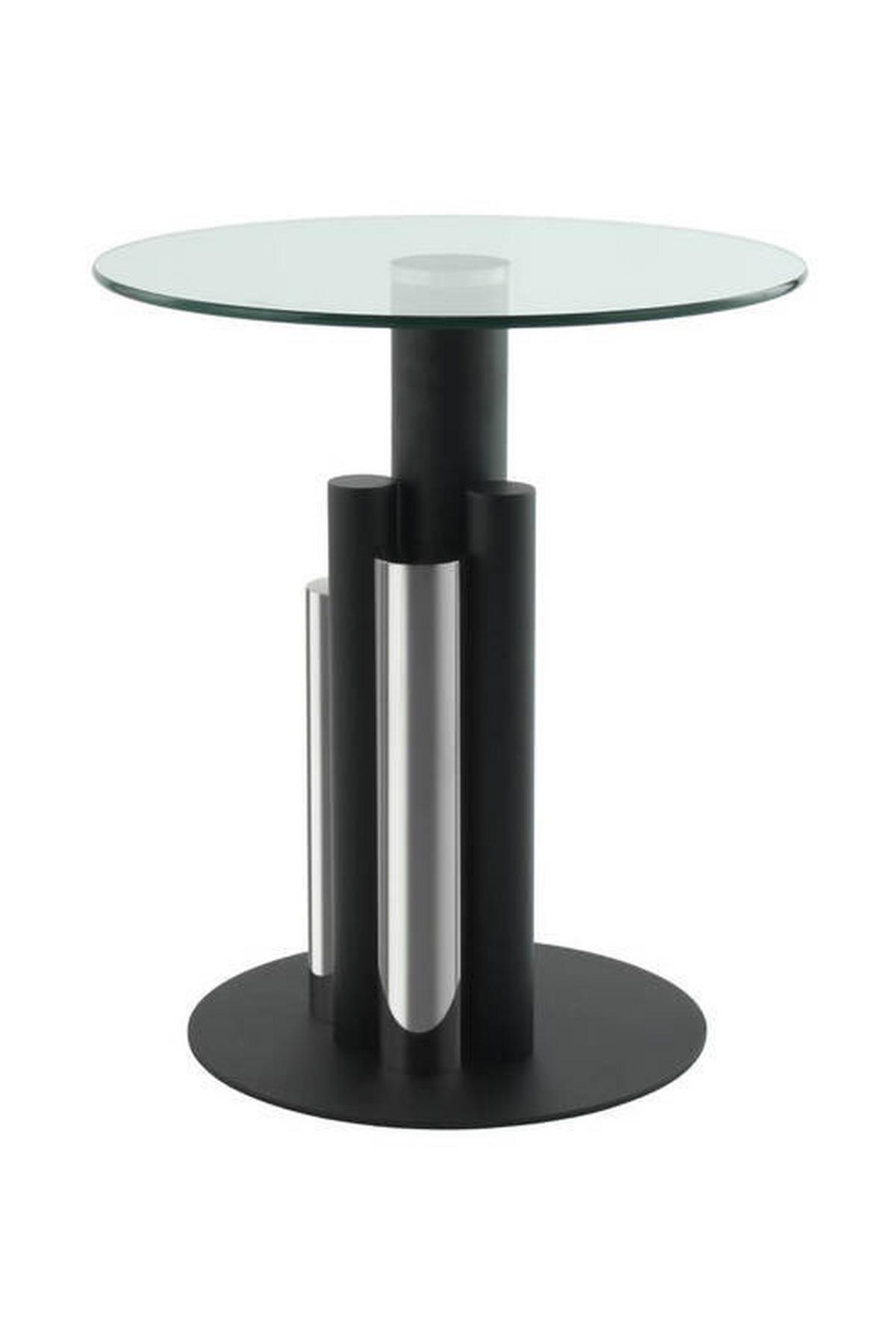 BEISTELLTISCH ZOMOU-SIV - Silberfarben, Modern, Glas/Metall (46/46/52cm) - Kayoom