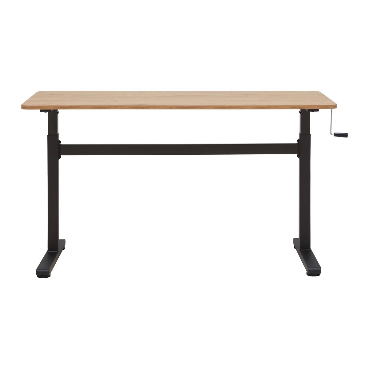 Schreibtisch Carmelo I in Schwarz/Eichefarben - Eichefarben/Schwarz, MODERN, Holzwerkstoff/Metall (140/70-117/60cm) - Mömax