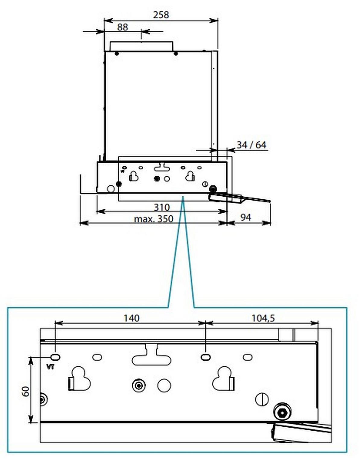 Dunstabzugshaube 104042 Schwarz - Schwarz, MODERN, Metall (86,1/34/35cm) - Falmec