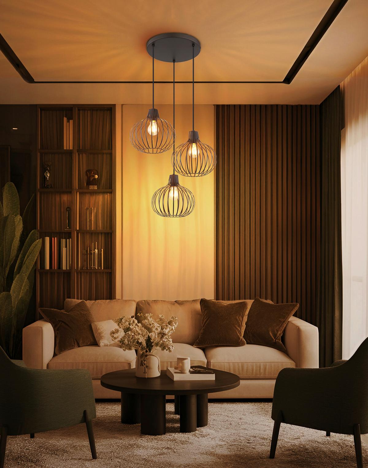 LAMPA WISZĄCA 33379311  MATEO - kolor rdzawy/czarny, Konventionell, tworzywo sztuczne/metal (50/120cm) - Globo