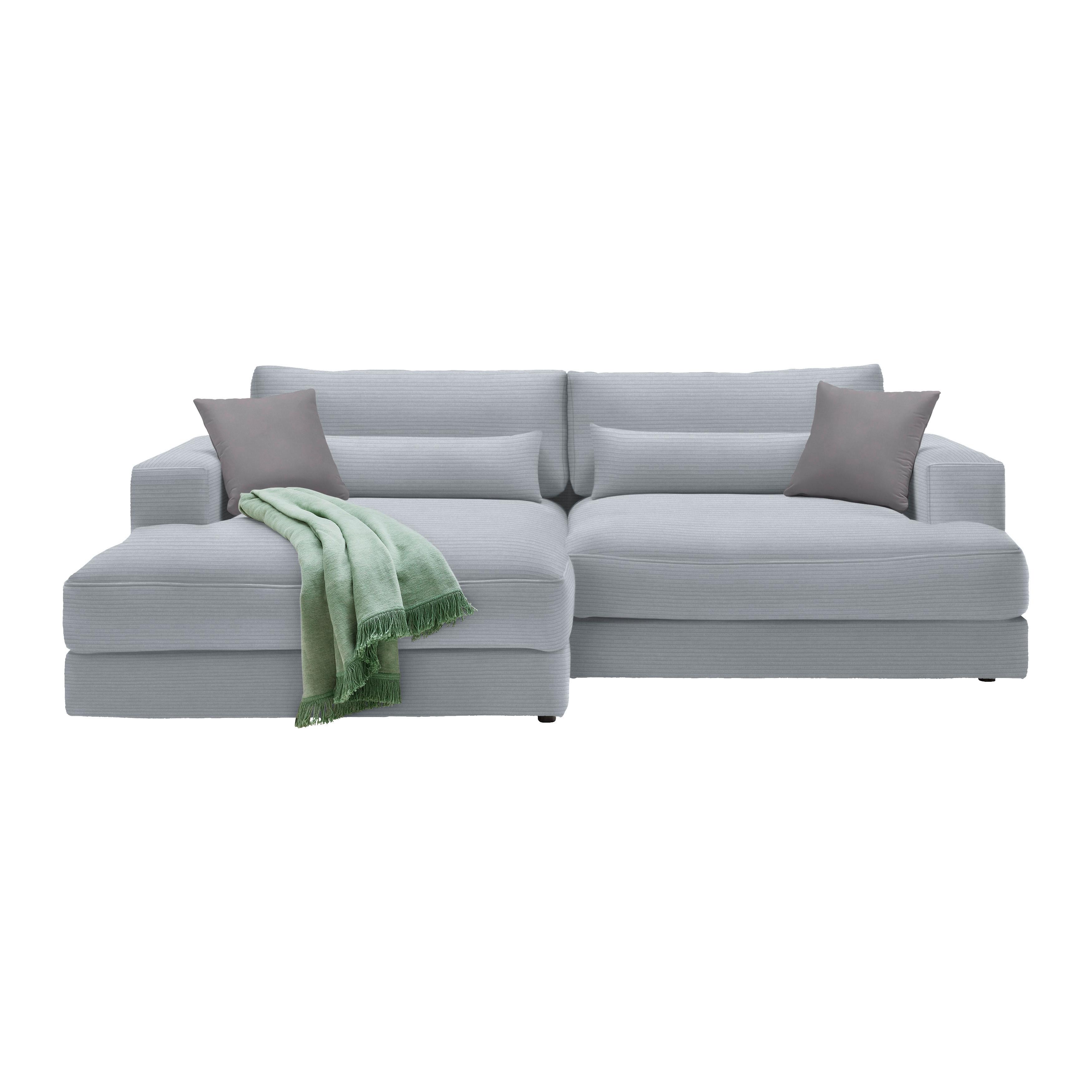 Ecksofa Fabiona links Grau - Schwarz, MODERN, Holz/Kunststoff (194/85/268cm) - Premium Living