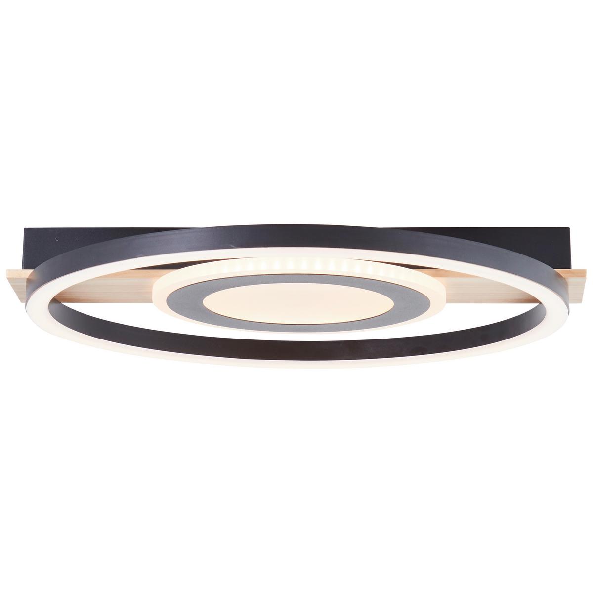 LED-Deckenleuchte Maureen Schwarz/Hellbraun max. 22 Watt - Hellbraun/Schwarz, Design, Holz/Kunststoff (5/39/37cm) - Brilliant