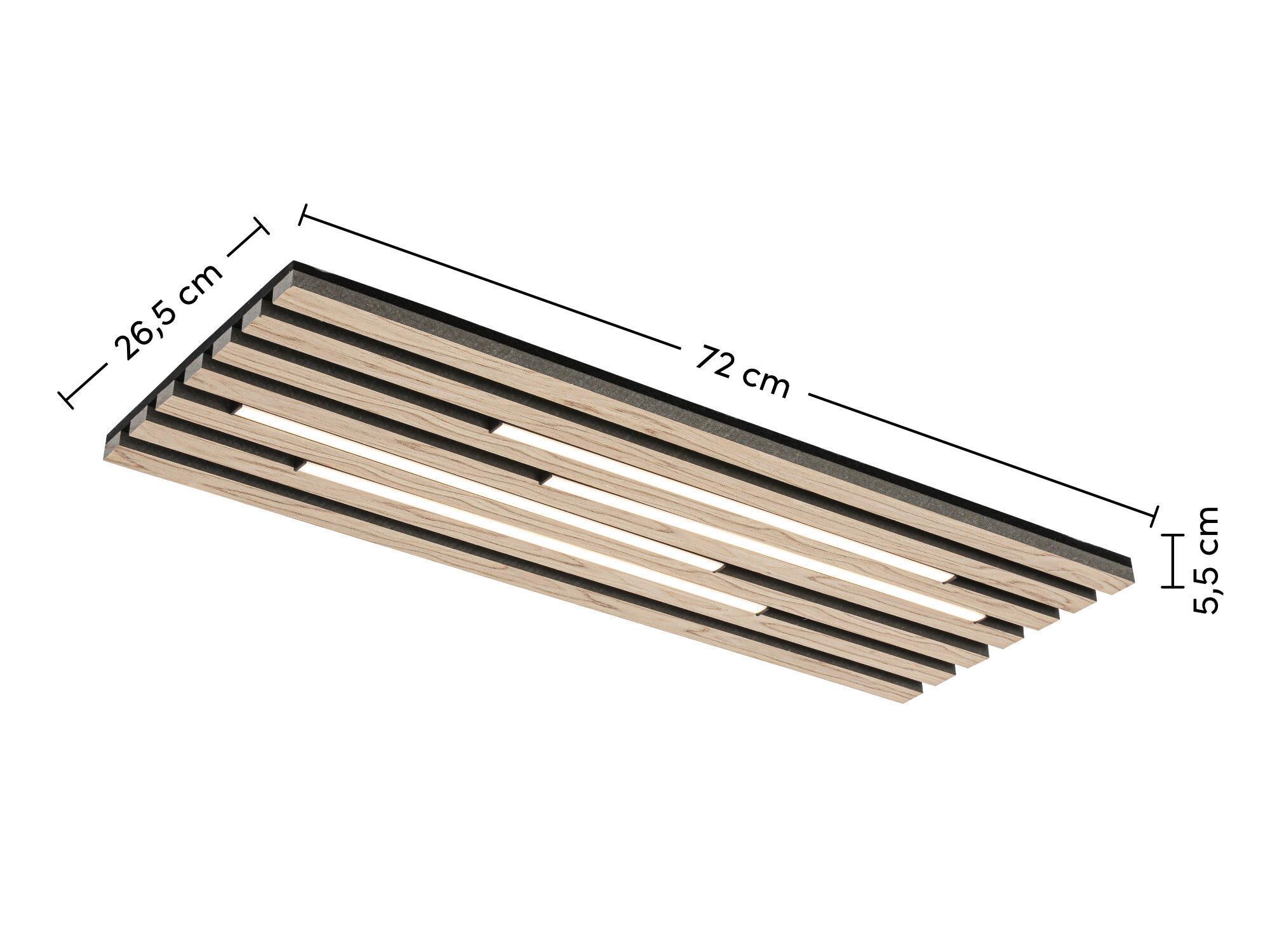 LED-TAKLAMPA PANI - svart/ekfärgad, Modern, metall/trämaterial (72/26,5/5,5cm) - Mömax