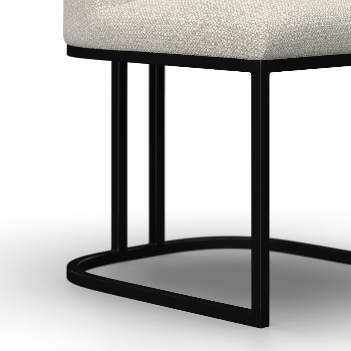 Stuhl Liara Hellgrau Webstoff Gepolstert - Hellgrau/Schwarz, MODERN, Holz/Textil (52/81,5/57cm) - Bessagi Home