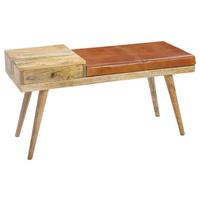 Klop Brez Naslona Salim - rjava, Natur, les (100/52/38cm) - MID.YOU