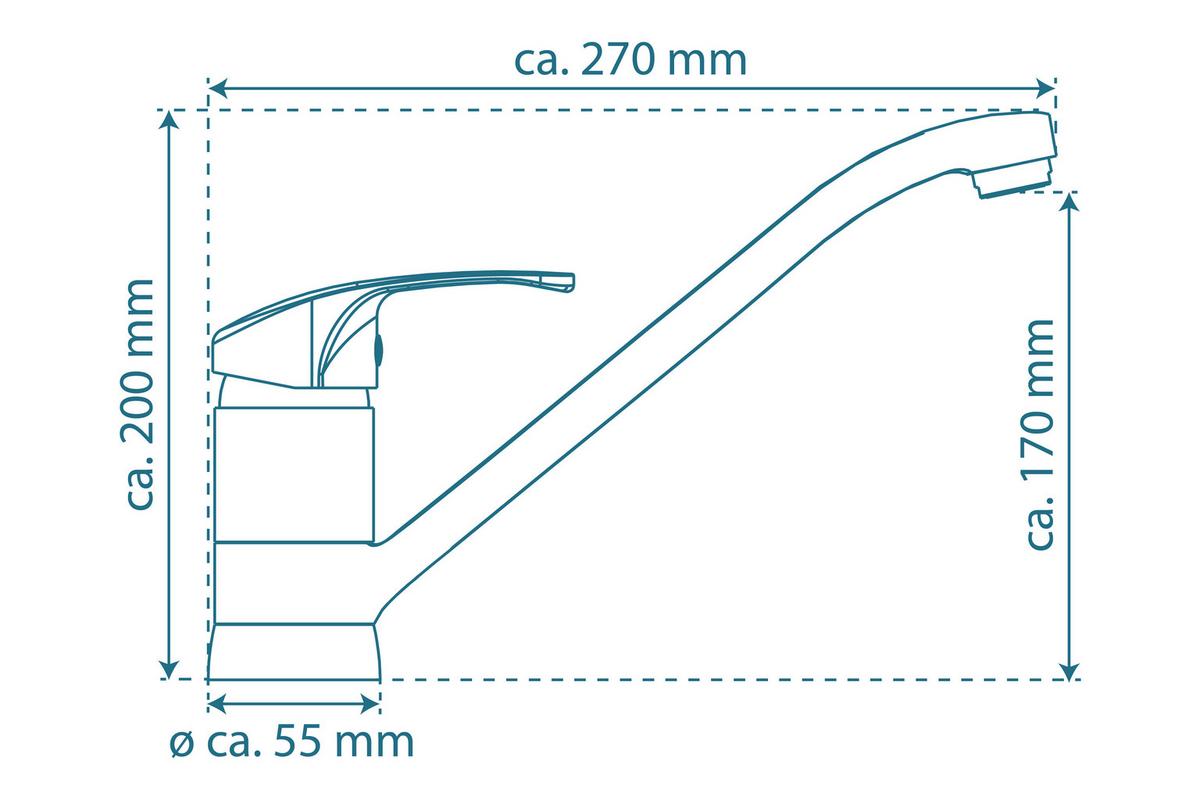 Küchenarmatur Grande in Schwarz matt - Schwarz, Lifestyle, Kunststoff/Metall (5,5/20/27cm) - Schütte