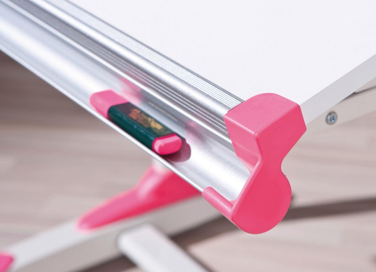 Jugendschreibtisch ca. 100x66 cm Weiß/Pink/Grün - Pink/Weiß, KONVENTIONELL, Holzwerkstoff/Metall (100/66/69-84cm) - MID.YOU
