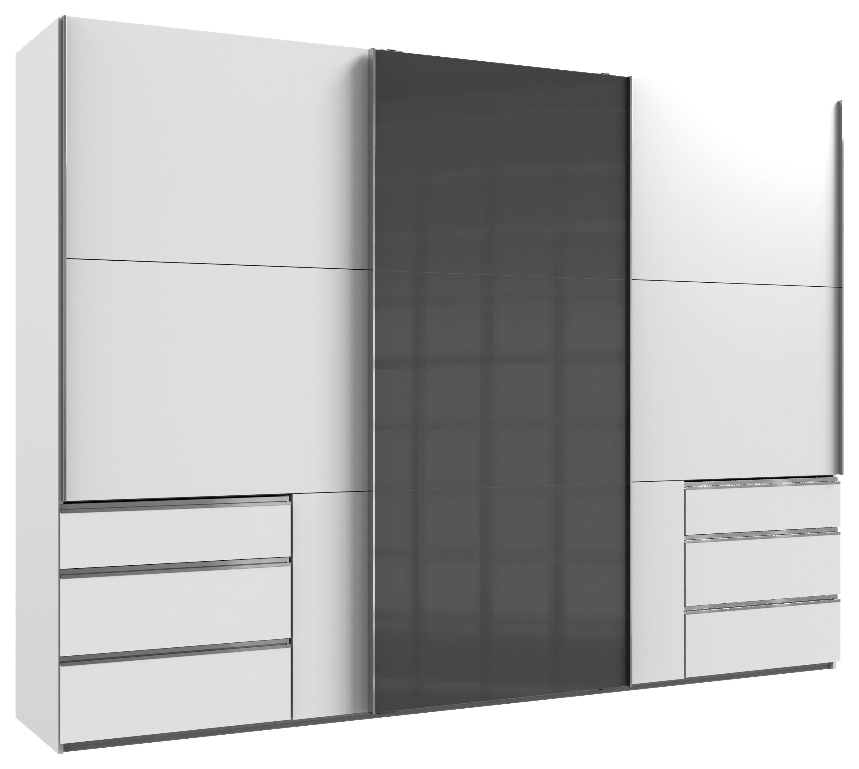 Ormar S Kliznim Vratima Level 36c - bijela/siva, Moderno, drvni materijal (300/216/65cm) - Modern Living