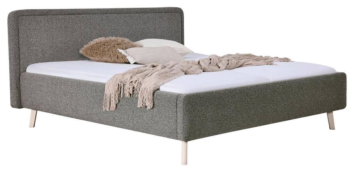 Polsterbett Skagen Braun ca. 160x200cm - Sandfarben/Braun, KONVENTIONELL, Holz/Textil (160/200cm) - Mömax