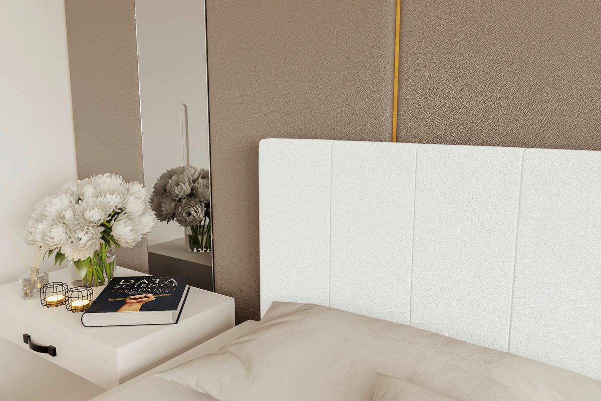 Boxbett Odin Creme ca. 180x200cm - Creme/Schwarz, KONVENTIONELL, Kunststoff/Textil (180/200cm) - Based