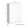 GARDEROB MARLO - vit/ekfärgad, Modern, trämaterial/trä (148/223/60cm) - Bessagi Home
