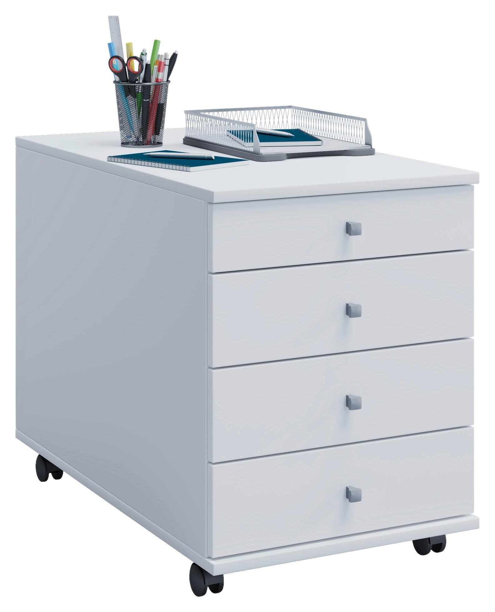 Predalnik Lona Maxi, Bela - bela, Basics, umetna masa/leseni material (42/57/80cm) - MID.YOU