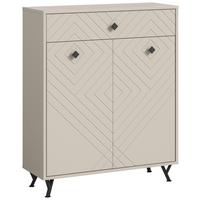 Schuhschrank Notes ca. 80x100x35 cm Sandbeige - Design, Holzwerkstoff/Metall (80/100/35cm) - MID.YOU