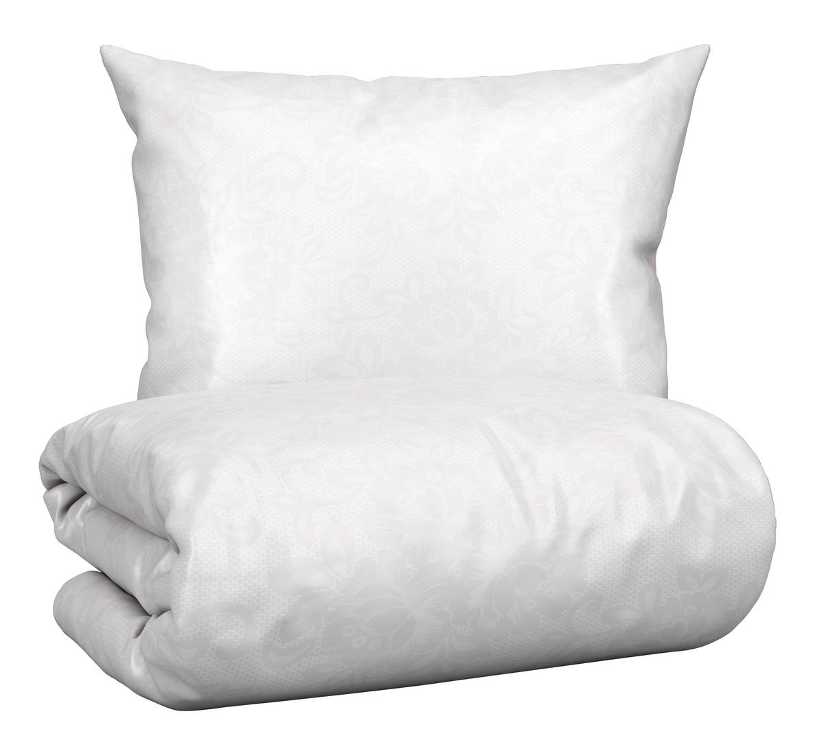 BETTWÄSCHESET SENTA - Weiss, Romantik / Landhaus, Textil (160/210cm) - Modern Living