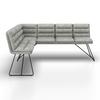 HOEKBANK KONA - Lichtgrijs/Zwart, Modern, Hout/Textiel (135/89/180cm) - Bessagi Home