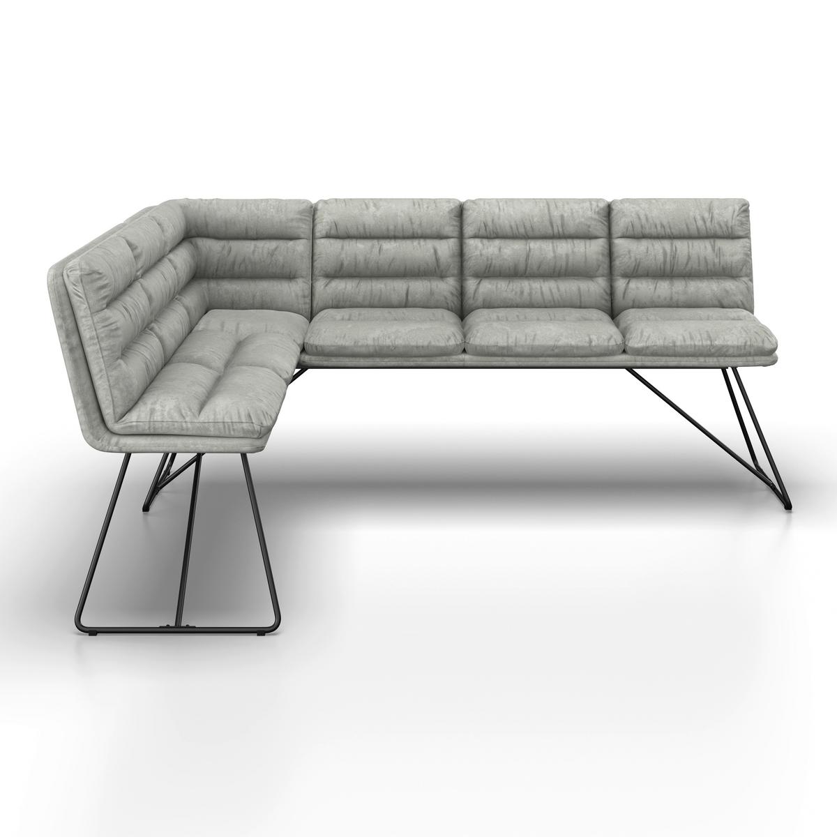 Kotna Klop Kona, Svetlo Siva - črna/svetlo siva, Moderno, kovina/tekstil (135/180cm) - Bessagi Home