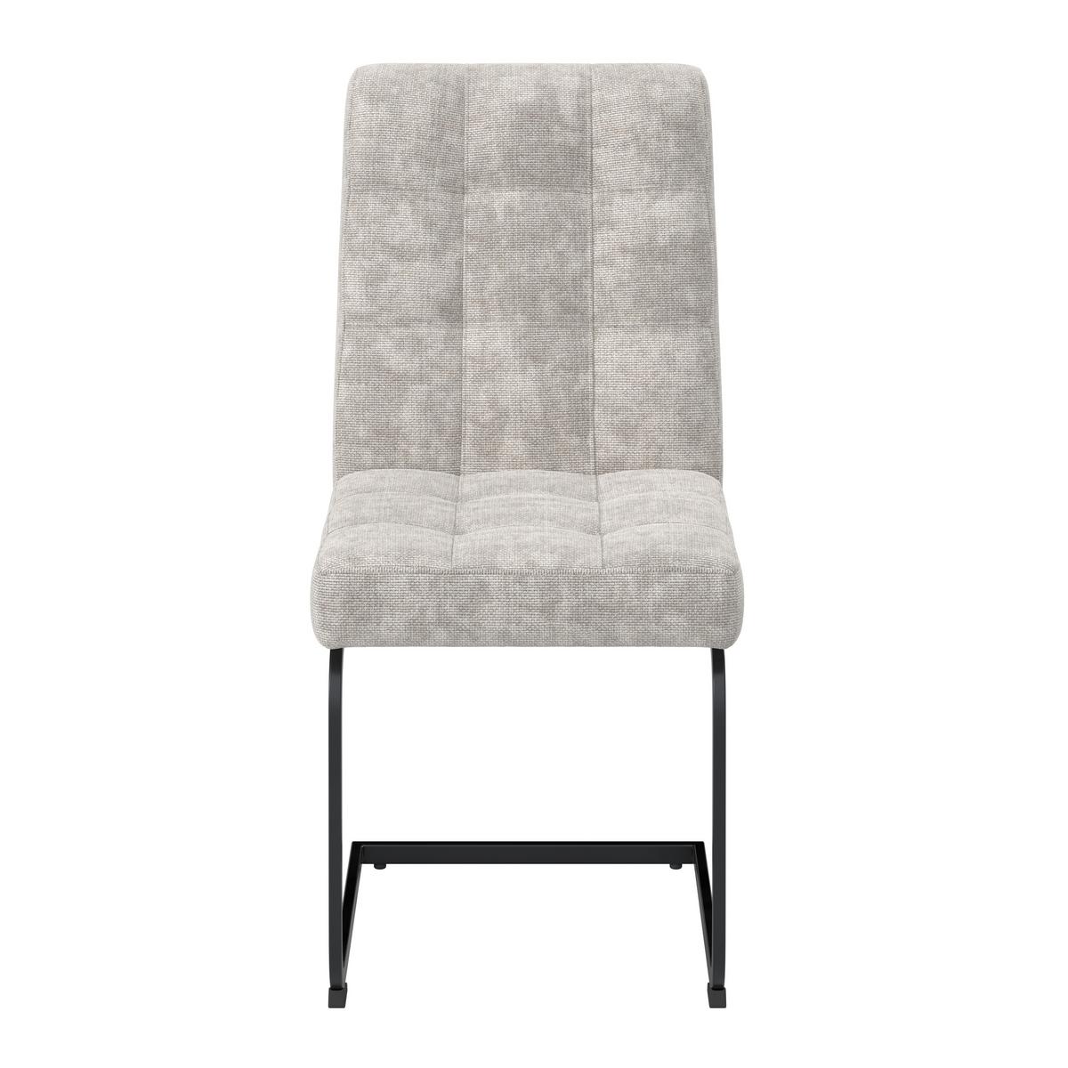 Schwingstuhl Nova Hellgrau Webstoff Gepolstert - Hellgrau/Schwarz, MODERN, Holz/Textil (46/97/62cm) - Bessagi Home