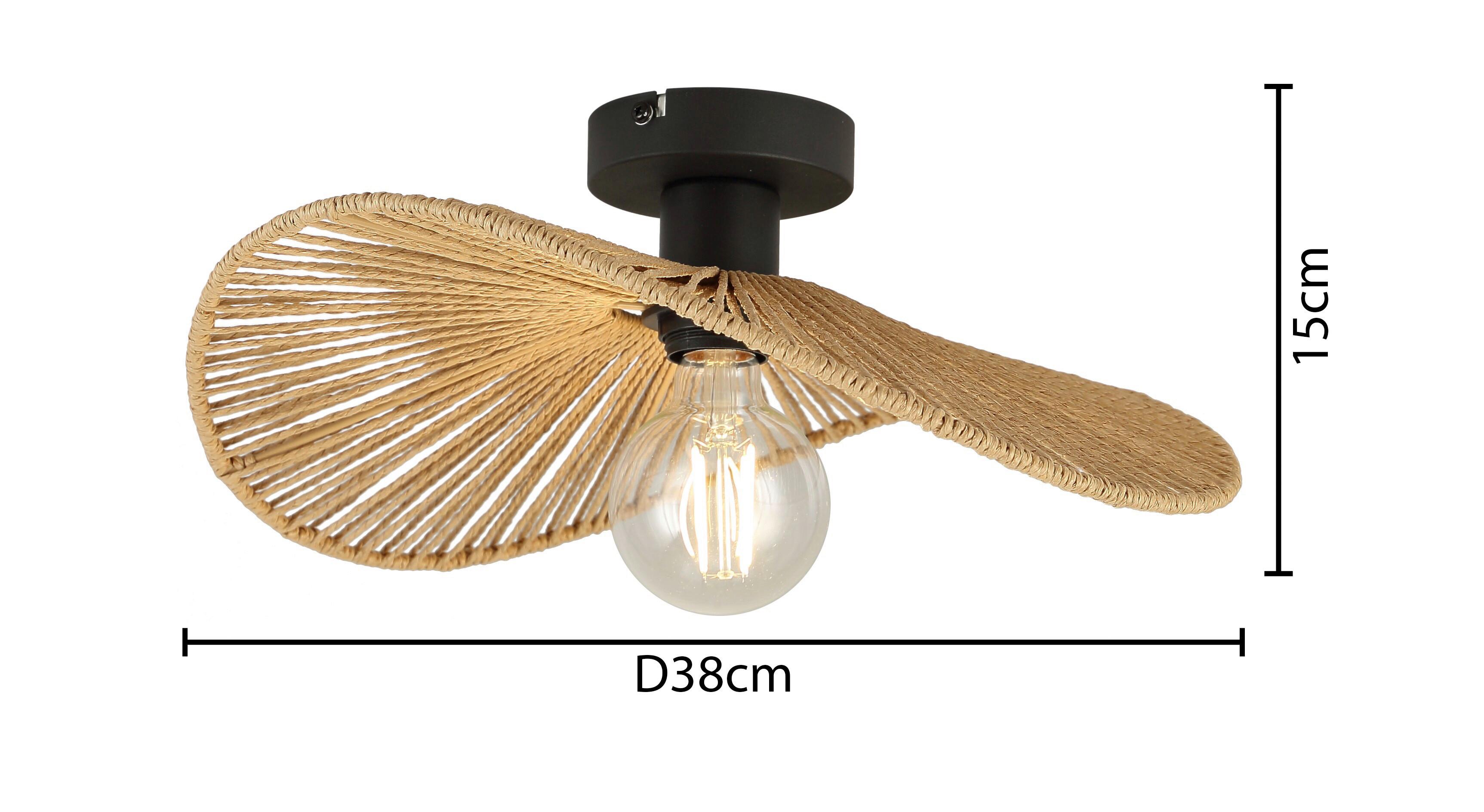 Plafonieră Bli - negru, Modern, hârtie/metal (38/15cm) - Mömax