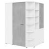 Eckschrank Young Grau/Weiß - Graphitfarben/Alufarben, KONVENTIONELL, Holzwerkstoff/Kunststoff (124/198/148cm) - Mömax