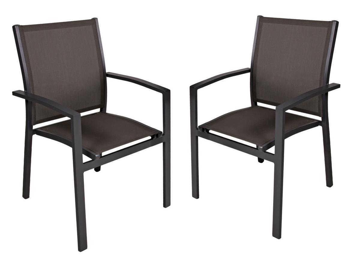 Gartenset Elena 3-tlg. Dunkelgrau/Schwarz - Dunkelgrau/Schwarz, Basics, Kunststoff/Metall (56,5/89/61cm) - Gardenson