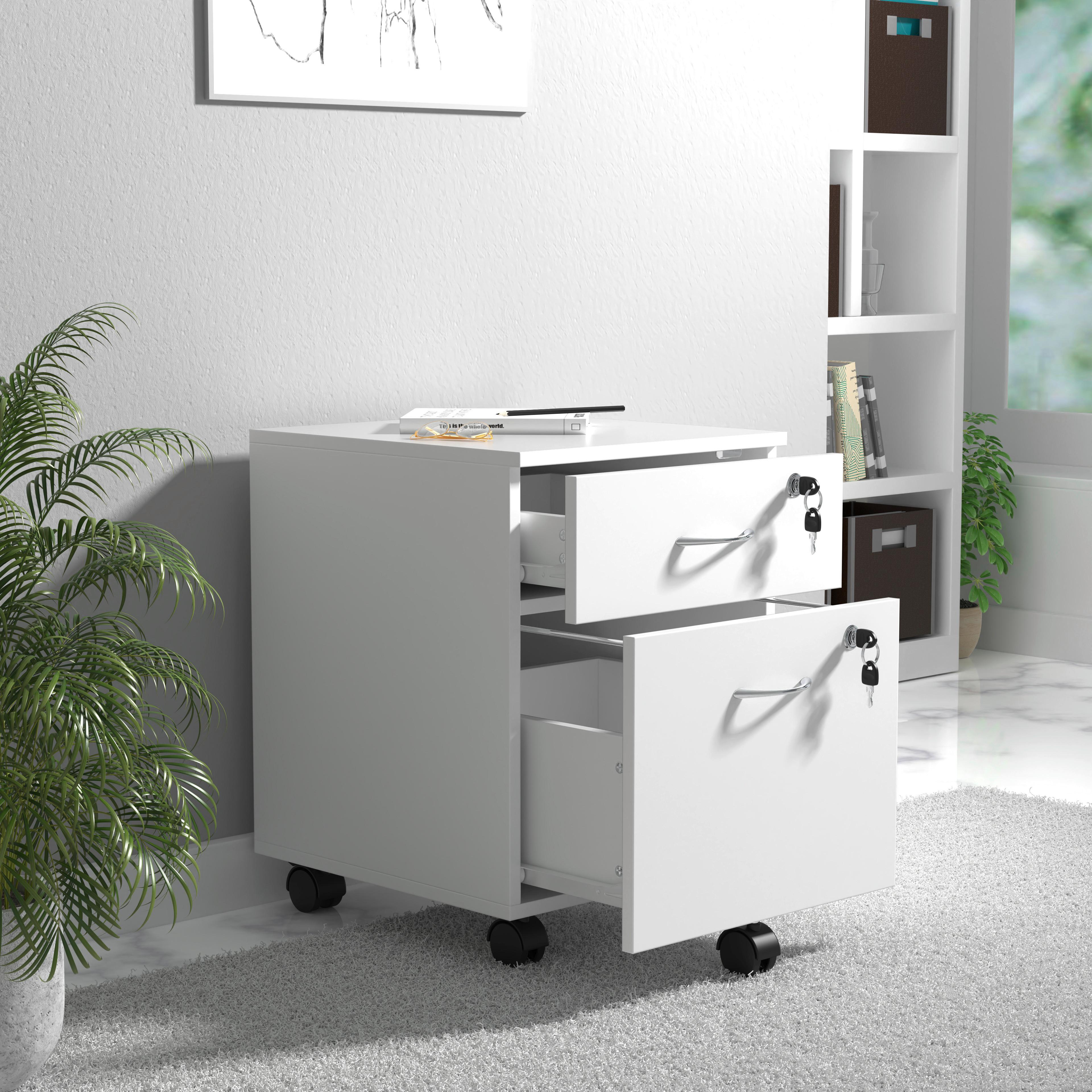ROLLCONTAINER BAULA M - Weiss/Silberfarben, Design, Holzwerkstoff/Kunststoff (40/54/44cm) - MID.YOU