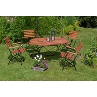 Gartensessel Schlossgarten aus Eukalyptus Naturfarben - Schwarz/Naturfarben, ROMANTIK / LANDHAUS, Holz/Metall (60/57/85cm) - Gardenson